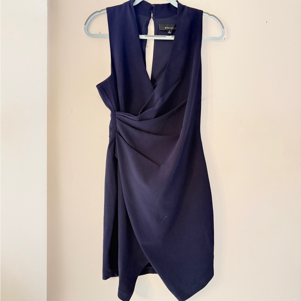 Adelyn Rae Navy open back knee length Dress